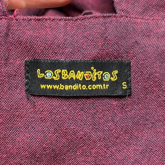 Los Bandito Burgundy Red Overalls Size Small - Picture 8 of 12